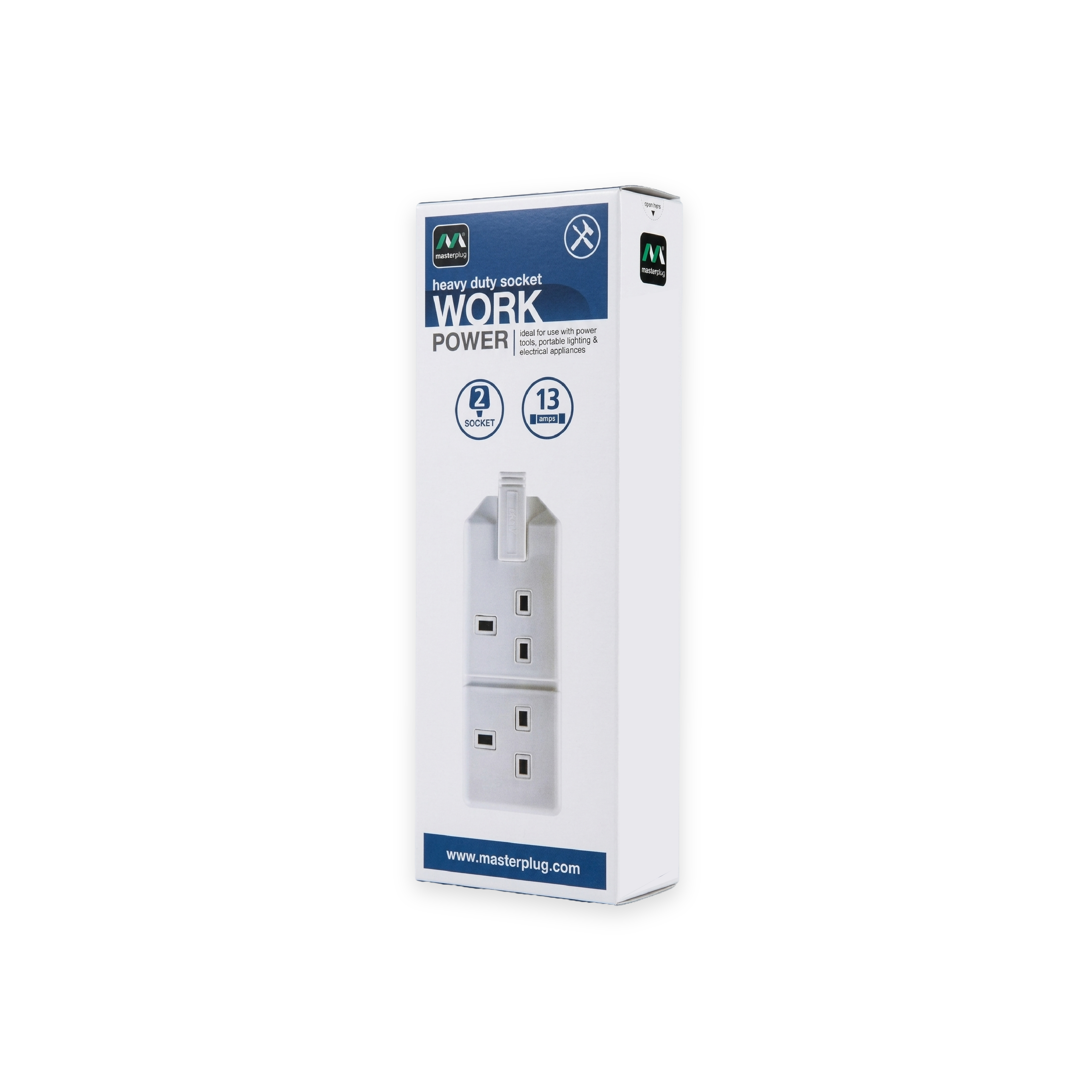 ELS132W-01 EXTENSTION 2GANG 13A RUBBER W/O SWITCH - PERMA PLUG