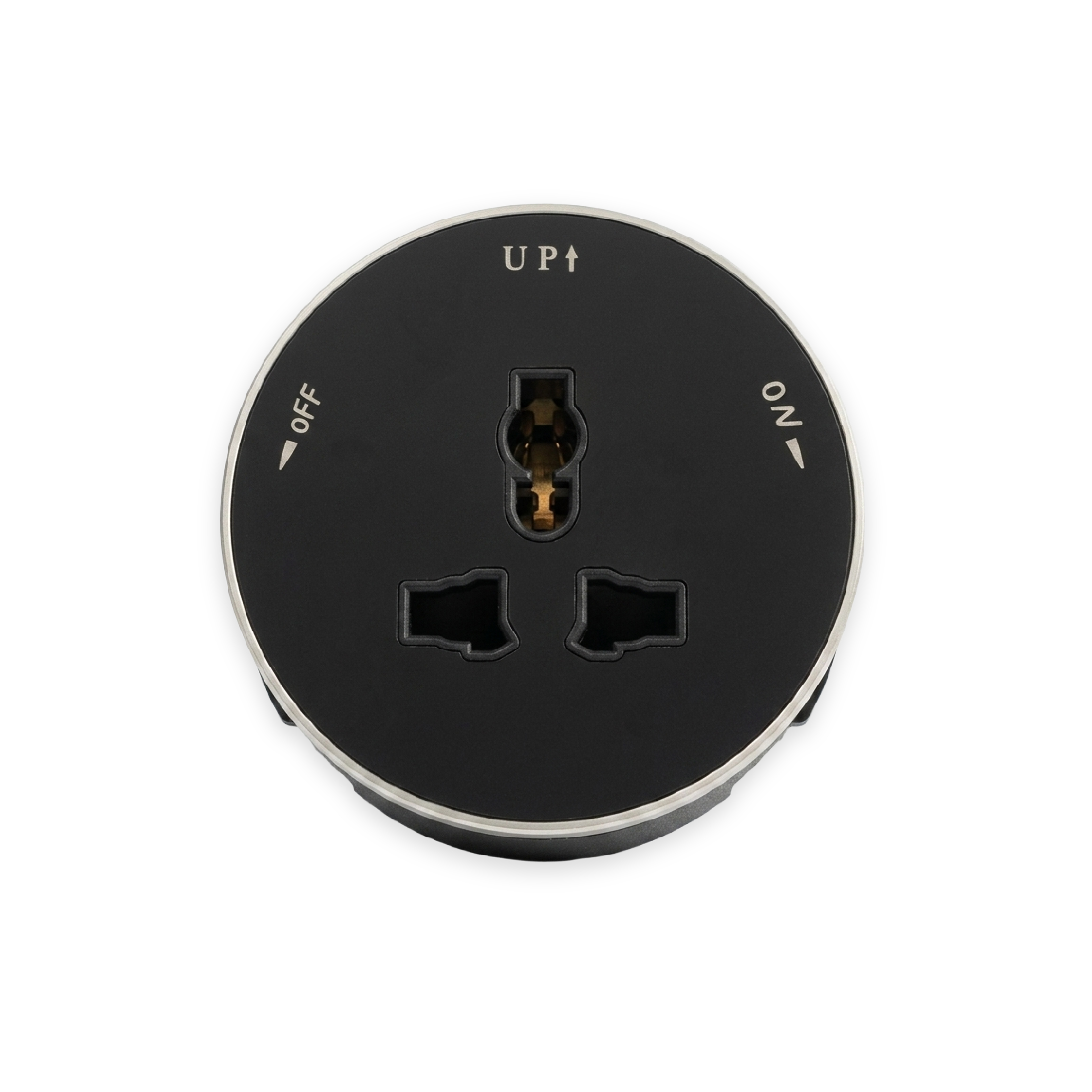 ROUND UNIVERSAL POWER SOCKET - BLACK